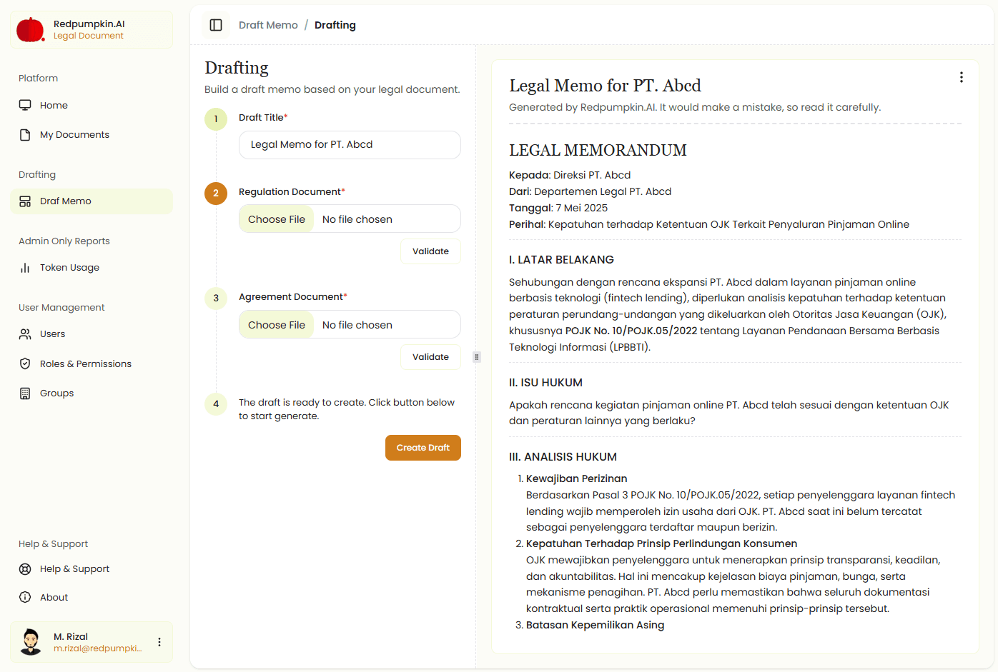 GenAI Legal Assistant Platform